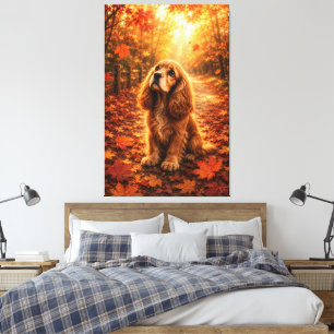 Lienzo Cachorro de Cocker Spaniel de Luz de Otoño – Previ