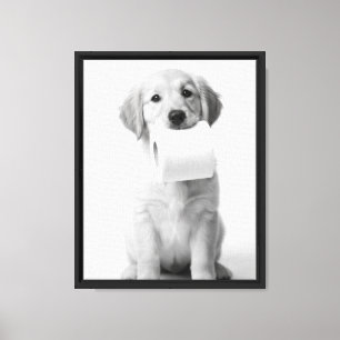 Lienzo Cachorro de Golden Retriever Minimalista Papel Hig