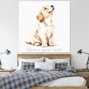 Lienzo Cachorro de Labrador Retriever dorado beige person