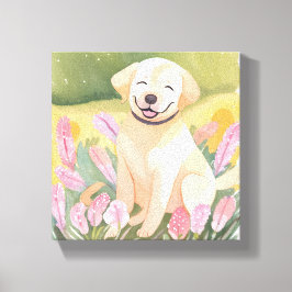 Lienzo Cachorro de Labrador Retriever | Lab Perro Agua Bo