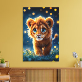 Lienzo Cachorro de león de ojos azules encantado en lucié