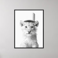 Cachorro de León Divertido con Sombrero de Papel H