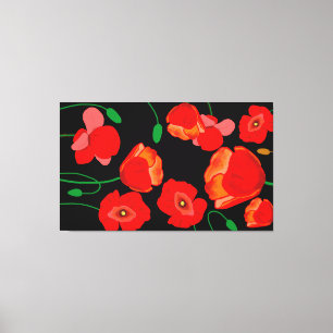 Lienzo Cachorros rojos en ilustracion de fondo negro