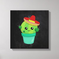 Cactus en un Sombrero en el tablero negro