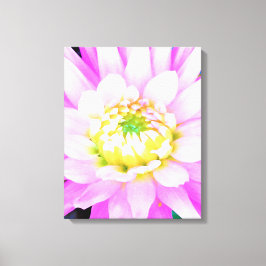Lienzo Cactus rosados, blancos y amarillos Dahlia Macro