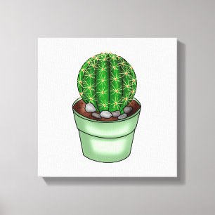 Lienzo Cactus Succulent dibujado a mano