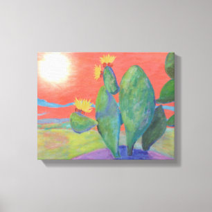 Lienzo Cactus Sunset Wrapped Canvas