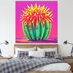 Lienzo Cactus vibrante en floración
