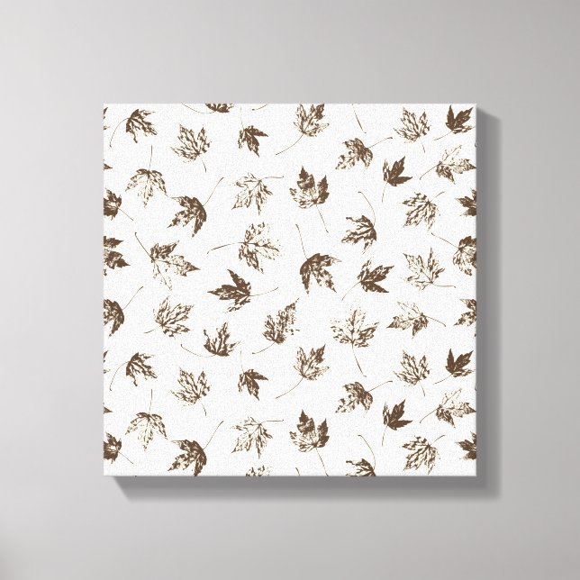 Lienzo Caer hojas de arce en crema - patrón sin costura. (Anverso)