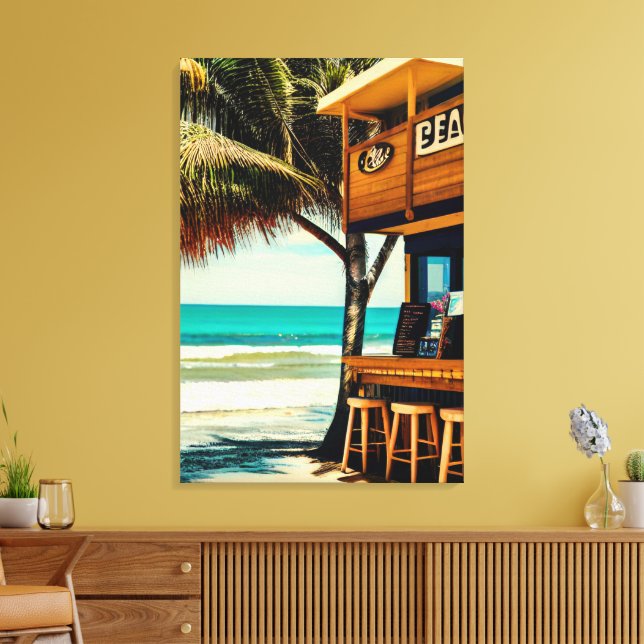 Lienzo Café Bar de la playa de Bali (Insitu (Sala de estar))