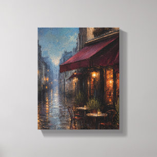 Lienzo Café Burgundy Rain – Ciudad Romántica