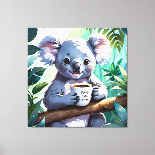 Lienzo Café Cozy Jungle Koala