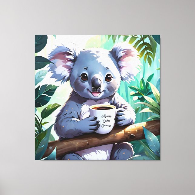 Lienzo Café Cozy Jungle Koala (Anverso)