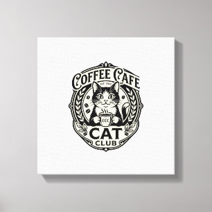 Lienzo Café de Café Gato Divertido Gráfico - Café de Café