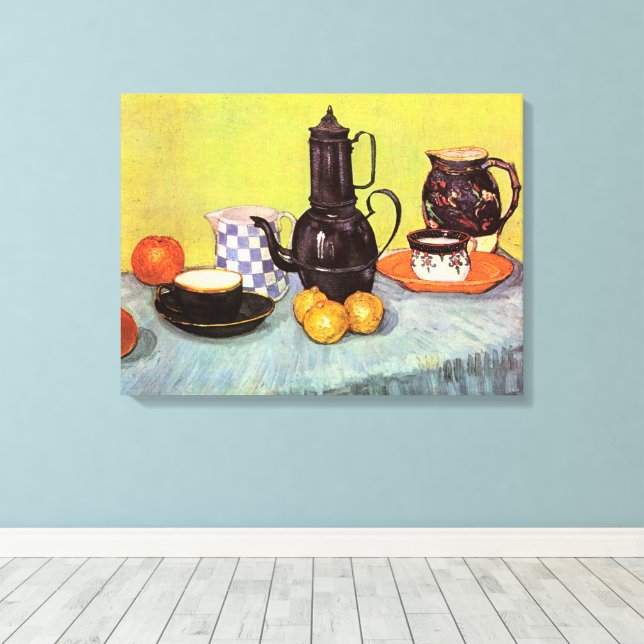 Lienzo Café de esmalte azul por Vincent van Gogh (Insitu (piso de madera))