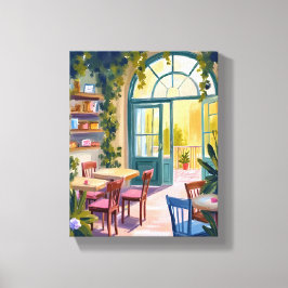 Lienzo Café Jardín | Pintura en Acuarela Botánica