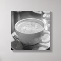 Café/Latte con Cuchara - Foto en Blanco y Negro