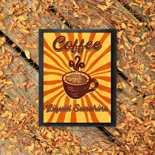 Lienzo Café Poster-Café Vintage Liquid Sunshine Retro