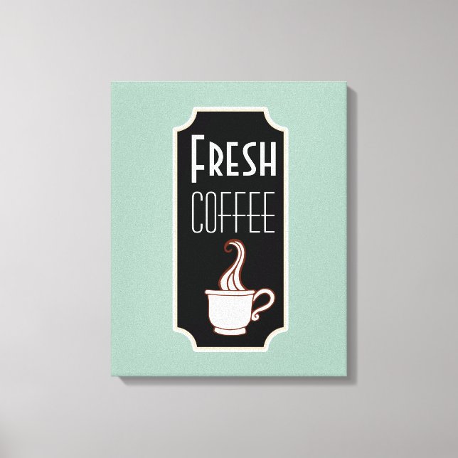 Lienzo Café retro en la cafetería Wall Art Kitchen Regalo (Anverso)