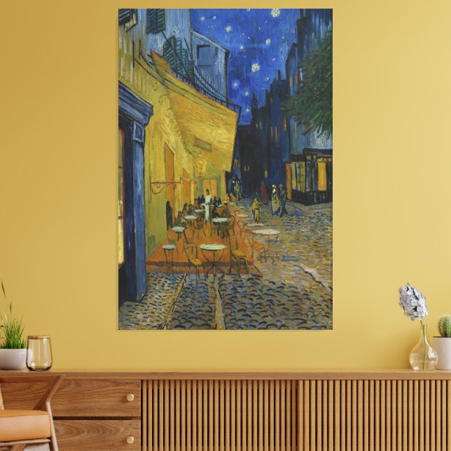 Lienzo Cafe Terrace de noche por Vincent van Gogh (Insitu (Sala de estar))