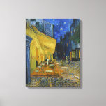 Lienzo Cafe Terrace de noche | Vincent Van Gogh<br><div class="desc">Cafe Terrace en la noche (1888) del artista holandés post-impresionista Vincent Van Gogh. La pintura original de arte fino es un óleo sobre lienzo que representa una escena nocturna estrellada frente a un café francés en Arles. Utilice las herramientas de diseño para agregar texto personalizado o personalizar la imagen.</div>