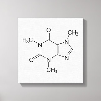 Lienzo Cafeína Molécula Química Átomos de café