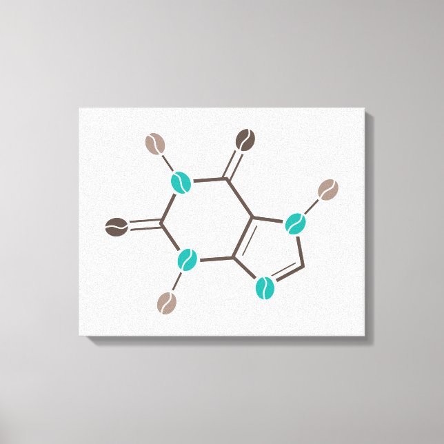 Lienzo cafeína molecular de granos de café (Anverso)