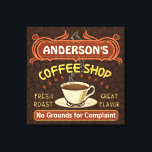 Lienzo Cafetería con Mug Crea tu Propia Personalización<br><div class="desc">La decoración de esta pared de tela envuelta con temática de café es perfecta para los que dirigen su propia cafetería o tienen una temática de café en la cocina de su casa. Hecho en marrón retro, naranja, beige y amarillo, este diseño inspirado en el espresso / capuchino presenta una...</div>