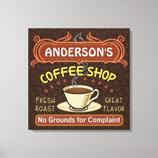 Lienzo Cafetería con Mug Crea tu Propia Personalización (Anverso)