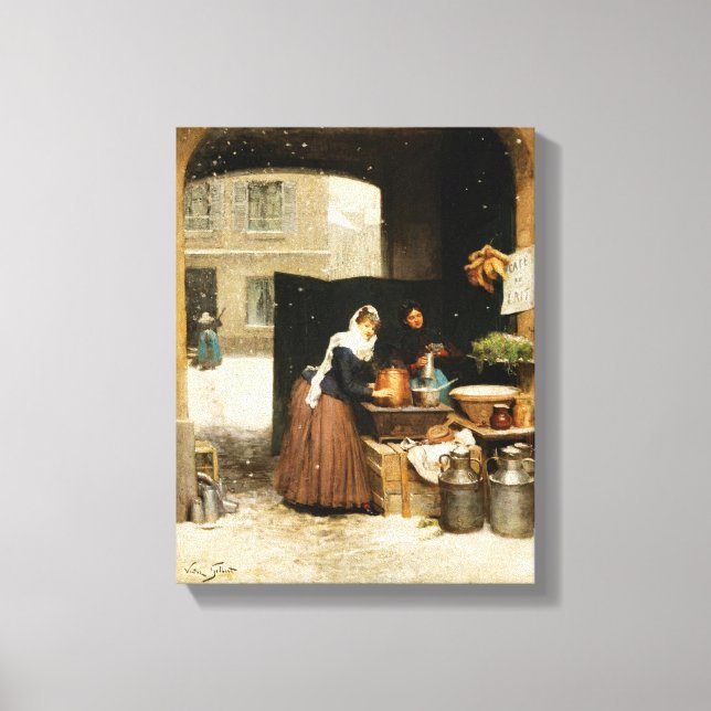 Lienzo Cafetería de Art Street de Vintage (Anverso)