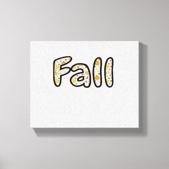 Lienzo Caída con fondo de calabaza Temporada Otoño Printa (Anverso)
