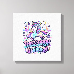 Lienzo Caída de bajo unicornio idea de regalo tipografía 