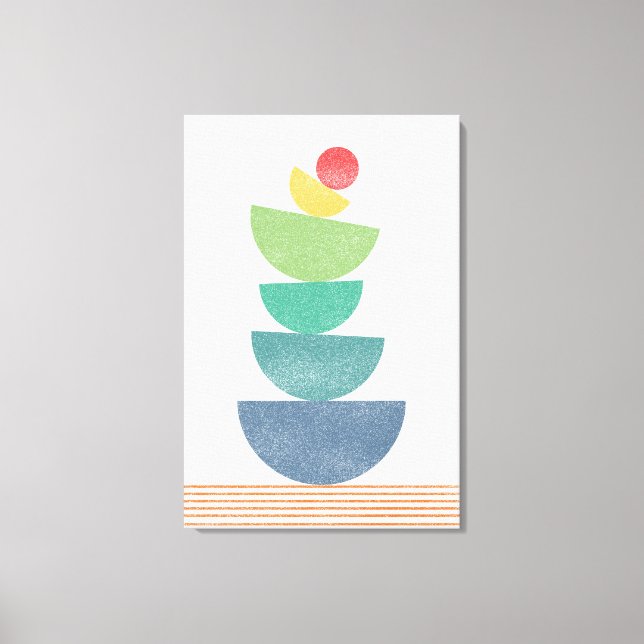 Lienzo Caída del abstracto naranja a mediados de siglo (Anverso)