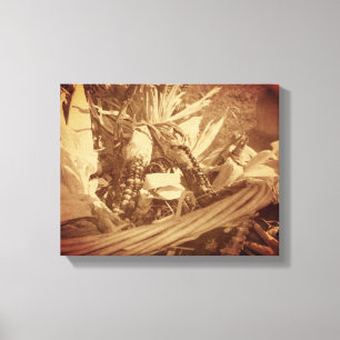 Lienzo Caída del maíz indio en el Vintage de la canasta