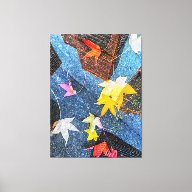 Lienzo Caída en abstracto de ciudad (Anverso)