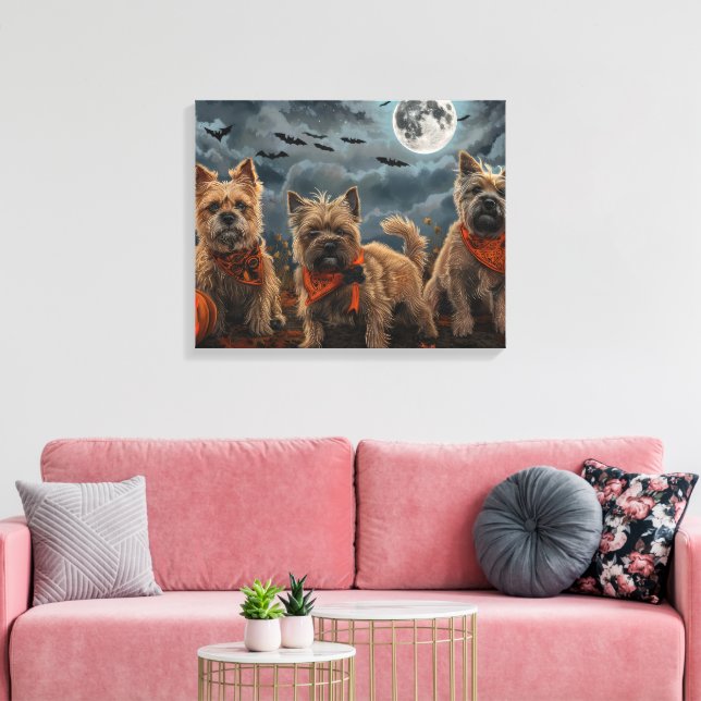 Lienzo Cairn Terrier Halloween Espeluznante (Insitu (Sala de estar))