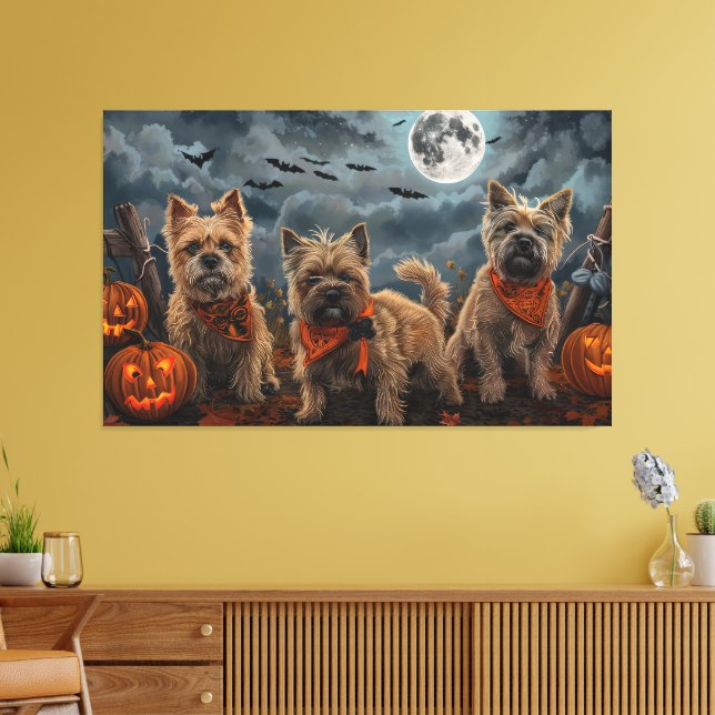Lienzo Cairn Terrier Halloween Spooky (Insitu (Sala de estar))