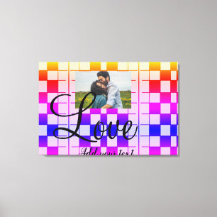 Lienzo caja colorida simple minimalista añade tu nombre f