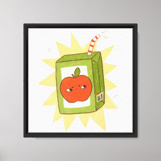 Lienzo ¡Caja de jugo de manzana enojada! divertido y lind