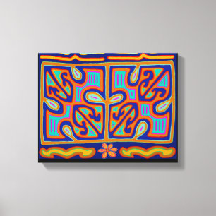 Lienzo Caja de música india Kuna - San Blas Mola