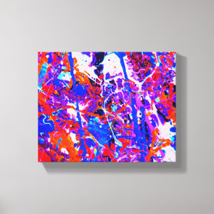 Lienzo Caja de Pandora Rojo Azul Salpicadura Abstracta