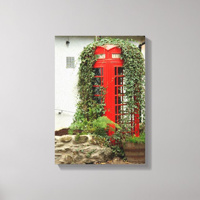 Lienzo Caja de teléfonos rojos (Anverso)