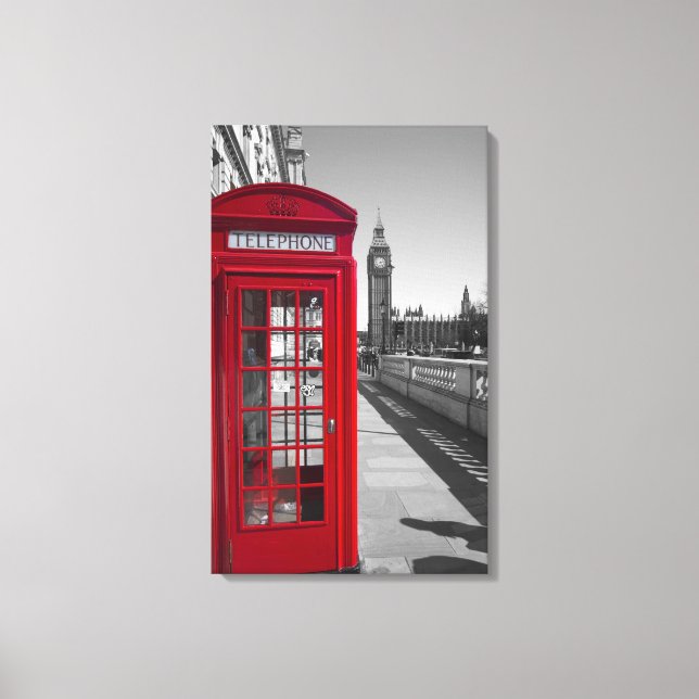 Lienzo Caja del teléfono rojo Big Ben (Anverso)