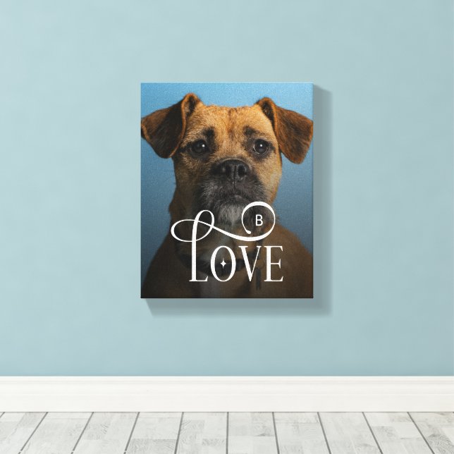 Lienzo Caja moderna de amor personalizada con foto de per (Insitu (piso de madera))