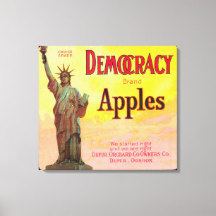 Lienzo Cajón LabelDufur de Apple de la democracia, O