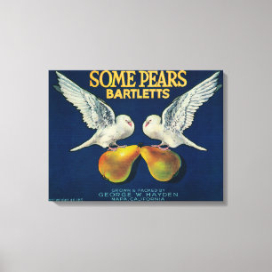 Lienzo Cajón LabelNapa, CA de la pera de algunas peras