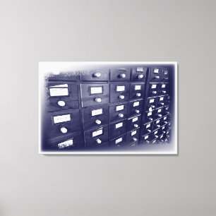 Lienzo Cajones de biblioteca antiguos