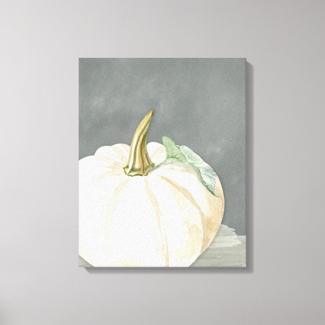 Lienzo Calabaza blanca de otoño de granjas (Anverso)