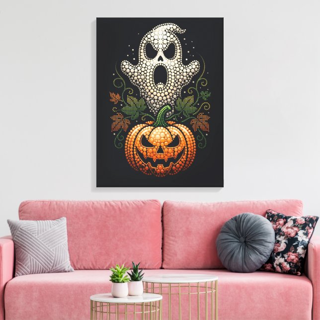 Lienzo Calabaza de cráneo de Halloween gótico (Insitu (Sala de estar))