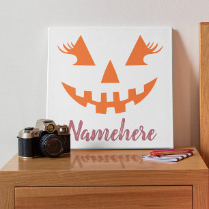 Lienzo Calabaza de Halloween personalizada femenina Jack